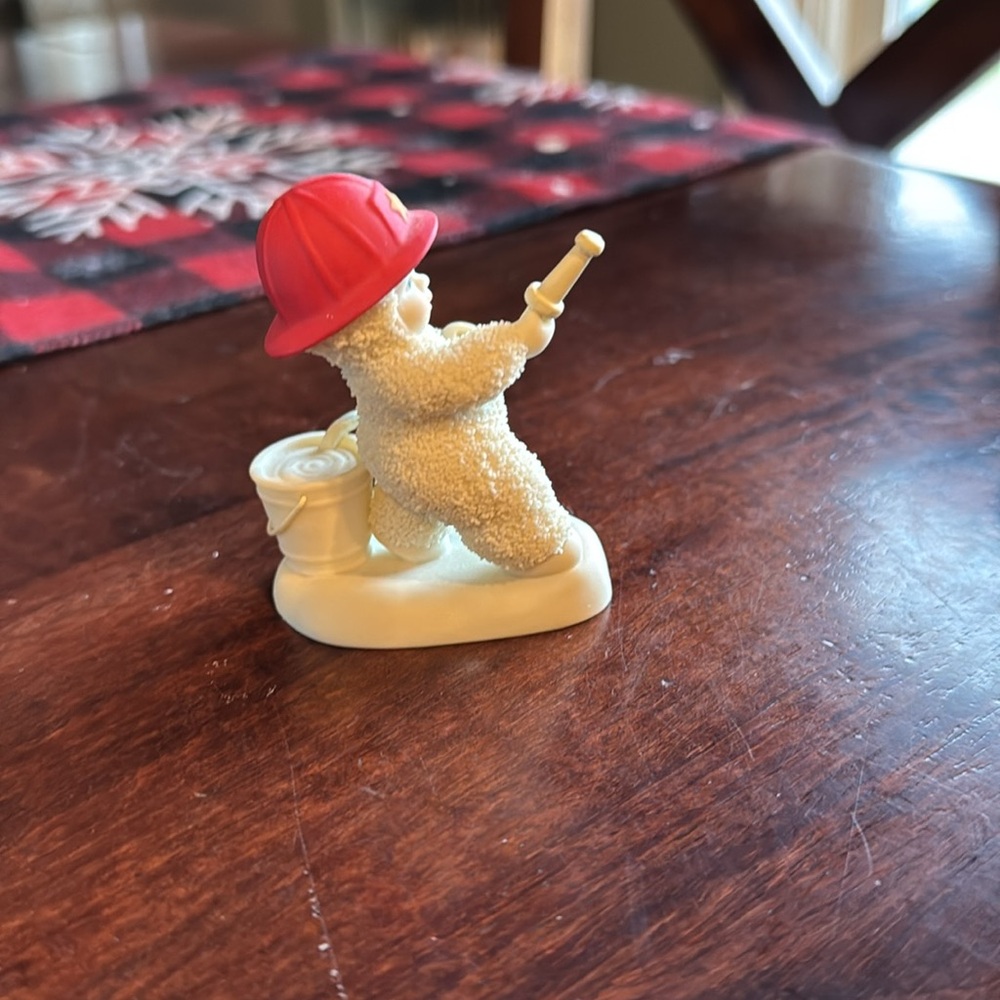Department 56 Miniature Snowbaby  “To The Rescue” Firefighter Figurine - Picture 3 of 6
